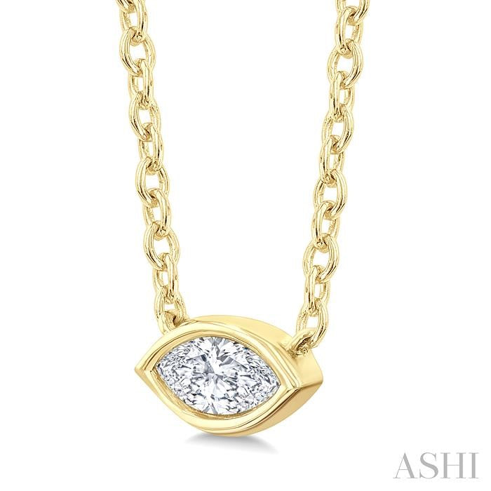 ASHI Marquise Shape East-West Bezel Set Petite Diamond Fashion Pendant 649S8PPTGPDYG-MQ