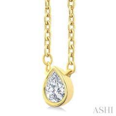 ASHI Pear Shape Bezel Set Petite Diamond Fashion Pendant 649S8PPTGPDYG-PR