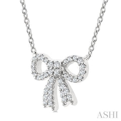 ASHI Bow Petite Diamond Fashion Pendant 649V7PPTSPDWG