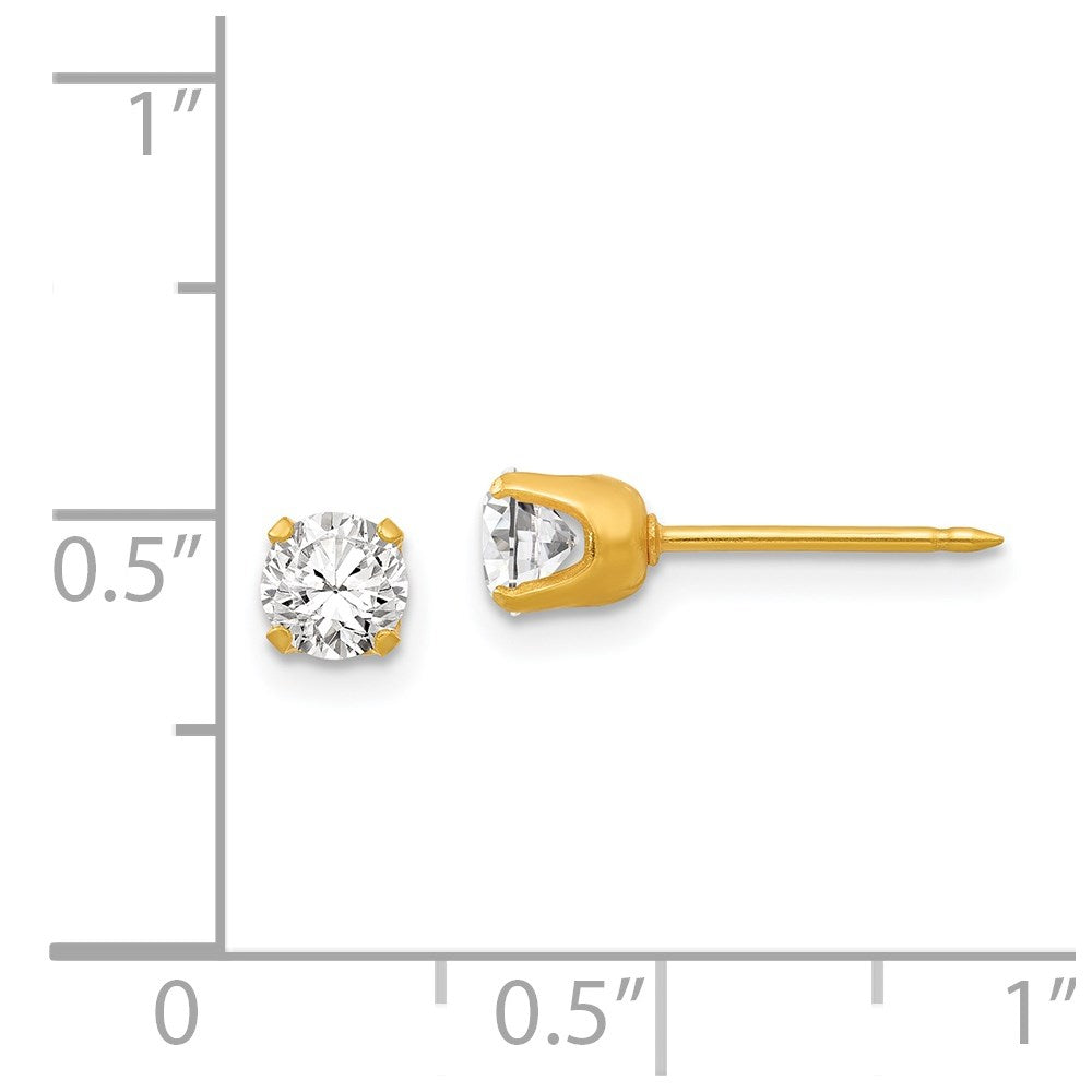 64E Inverness 14k 4.25mm CZ Post Earrings