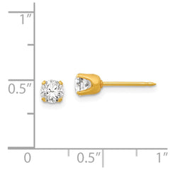 64E Inverness 14k 4.25mm CZ Post Earrings