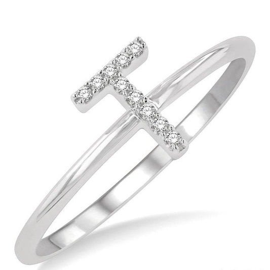 Parkplace Jewelers Block 'T' Initial Diamond Ring 365D9PPTSWG-T