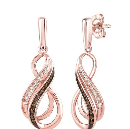 Parkplace Jewelers Infinity Champagne Diamond Fashion Earrings 98088PPTSERPG