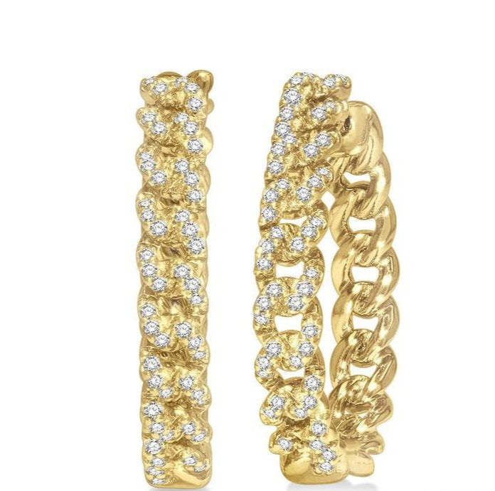 Parkplace Jewelers Curb & Cuban Diamond Fashion Hoop Earrings 626B5PPFHERYG