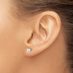 653E Inverness Stainless Steel 4mm Square CZ Post Earrings