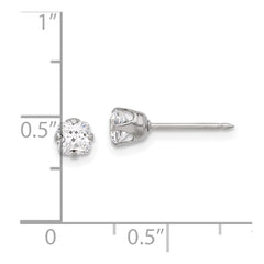 653E Inverness Stainless Steel 4mm Square CZ Post Earrings