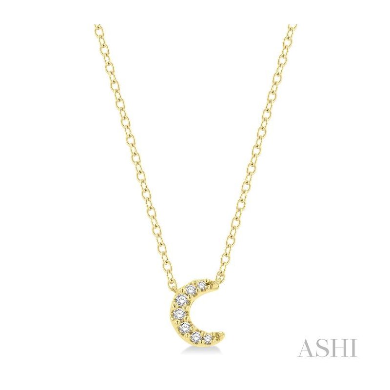 ASHI Crescent Petite Diamond Fashion Pendant 642A9PPTSPDYG