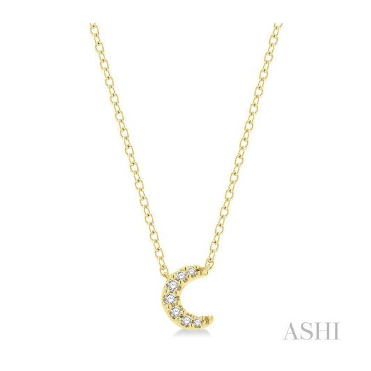 ASHI Crescent Petite Diamond Fashion Pendant 642A9PPTSPDYG