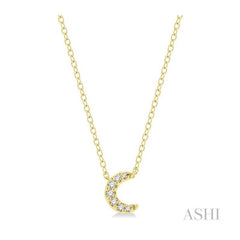 ASHI Crescent Petite Diamond Fashion Pendant 642A9PPTSPDYG