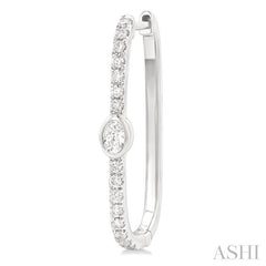 ASHI Oval Shape Diamond Fashion Hoop Earrings 660U4PPFGERWG-OV