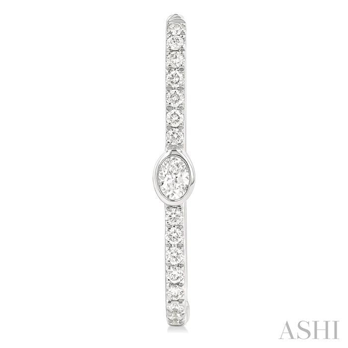 ASHI Oval Shape Diamond Fashion Hoop Earrings 660U4PPFGERWG-OV