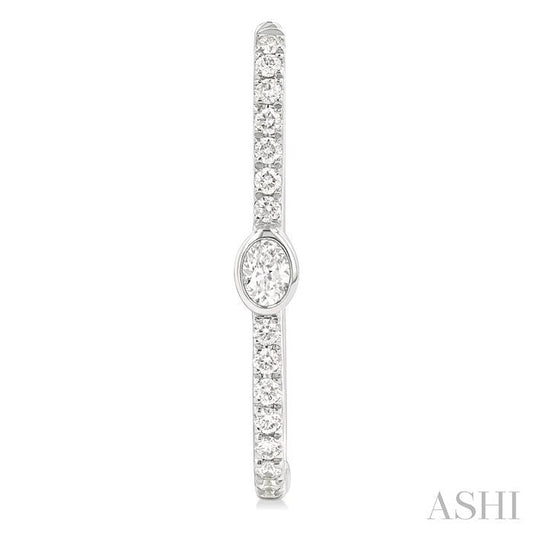 ASHI Oval Shape Diamond Fashion Hoop Earrings 660U4PPFGERWG-OV