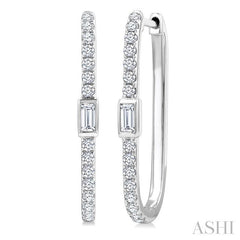 ASHI Rectangle Shape Diamond Fashion Hoop Earrings 660U4PPFGERWG-RCT