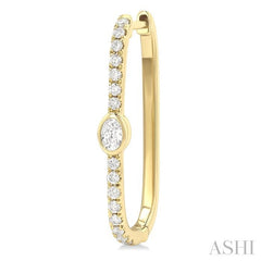 ASHI Oval Shape Diamond Fashion Hoop Earrings 660U4PPFGERYG-OV