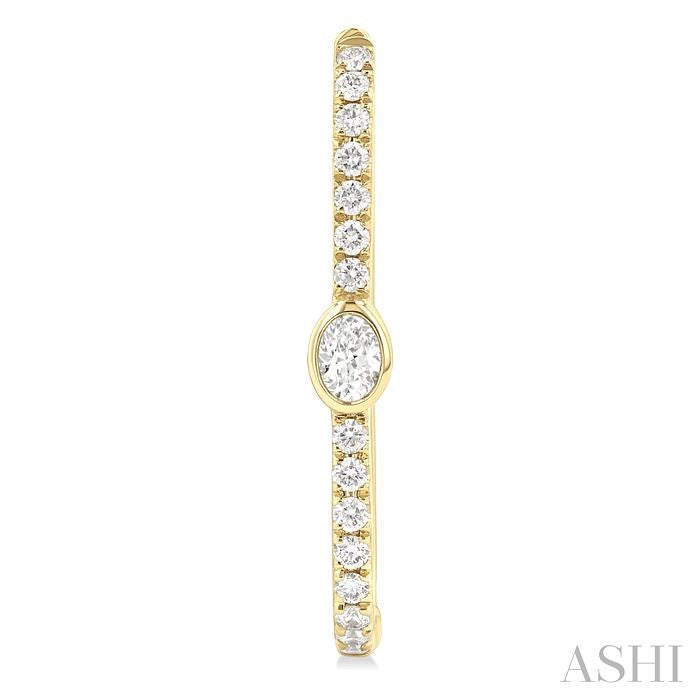 ASHI Oval Shape Diamond Fashion Hoop Earrings 660U4PPFGERYG-OV