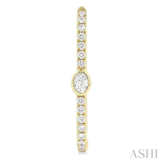 ASHI Oval Shape Diamond Fashion Hoop Earrings 660U4PPFGERYG-OV
