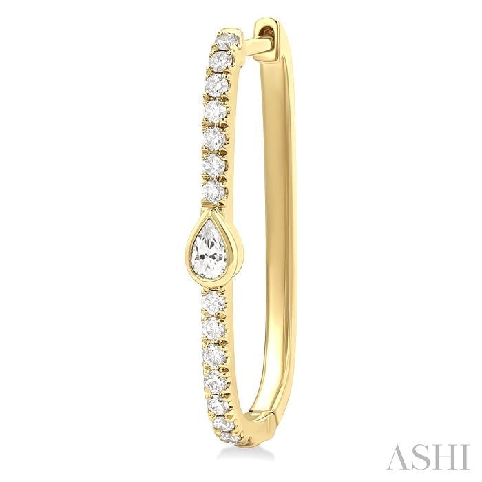 ASHI Pear Shape Diamond Fashion Hoop Earrings 660U4PPFGERYG-PR