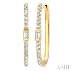 ASHI Rectangle Shape Diamond Fashion Hoop Earrings 660U4PPFGERYG-RCT