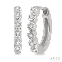 ASHI Petite Diamond Huggie Fashion Earrings 660V8PPTSERWG