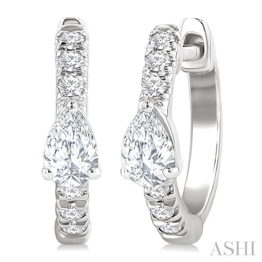 ASHI Pear Shape Petite Diamond Fashion Huggie Earrings 660X4PPFGERWG-PR