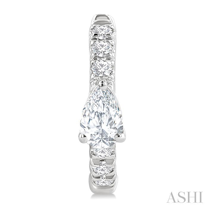 ASHI Pear Shape Petite Diamond Fashion Huggie Earrings 660X4PPFGERWG-PR