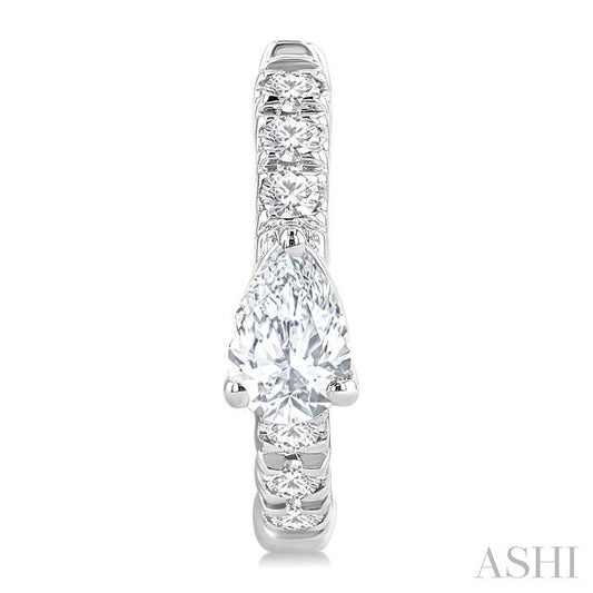 ASHI Pear Shape Petite Diamond Fashion Huggie Earrings 660X4PPFGERWG-PR