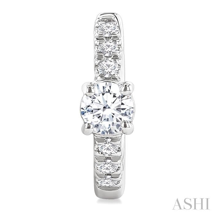 ASHI Round Shape Petite Diamond Fashion Huggie Earrings 660X4PPFGERWG-RD