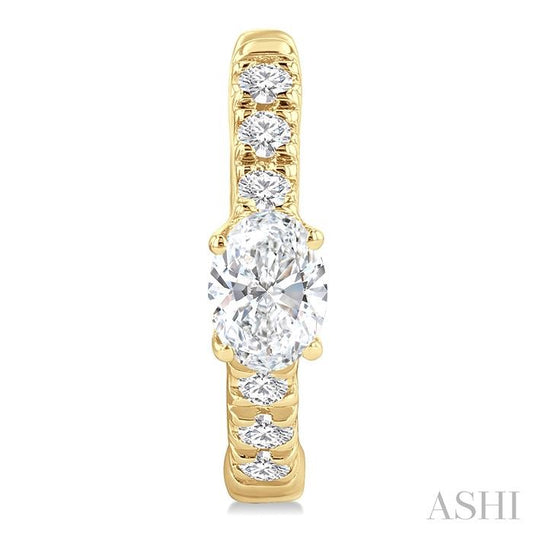 ASHI Oval Shape Petite Diamond Fashion Huggie Earrings 660X4PPFGERYG-OV