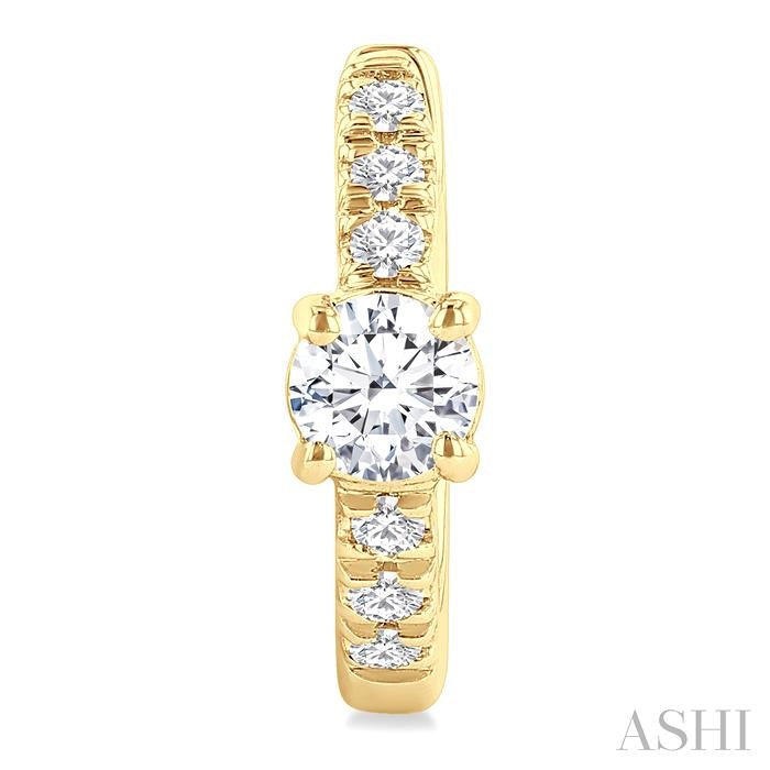 ASHI Round Shape Petite Diamond Fashion Huggie Earrings 660X4PPFGERYG-RD