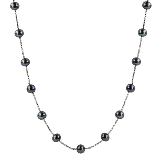 Parkplace Pearls Sterling Silver Freshwater Pearl Necklace 661557/BLK