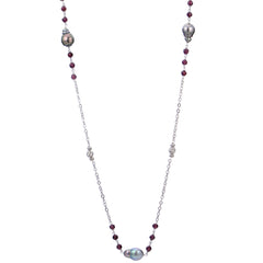 Parkplace Pearls Sterling Silver Tahitian Pearl Necklace 661839/B