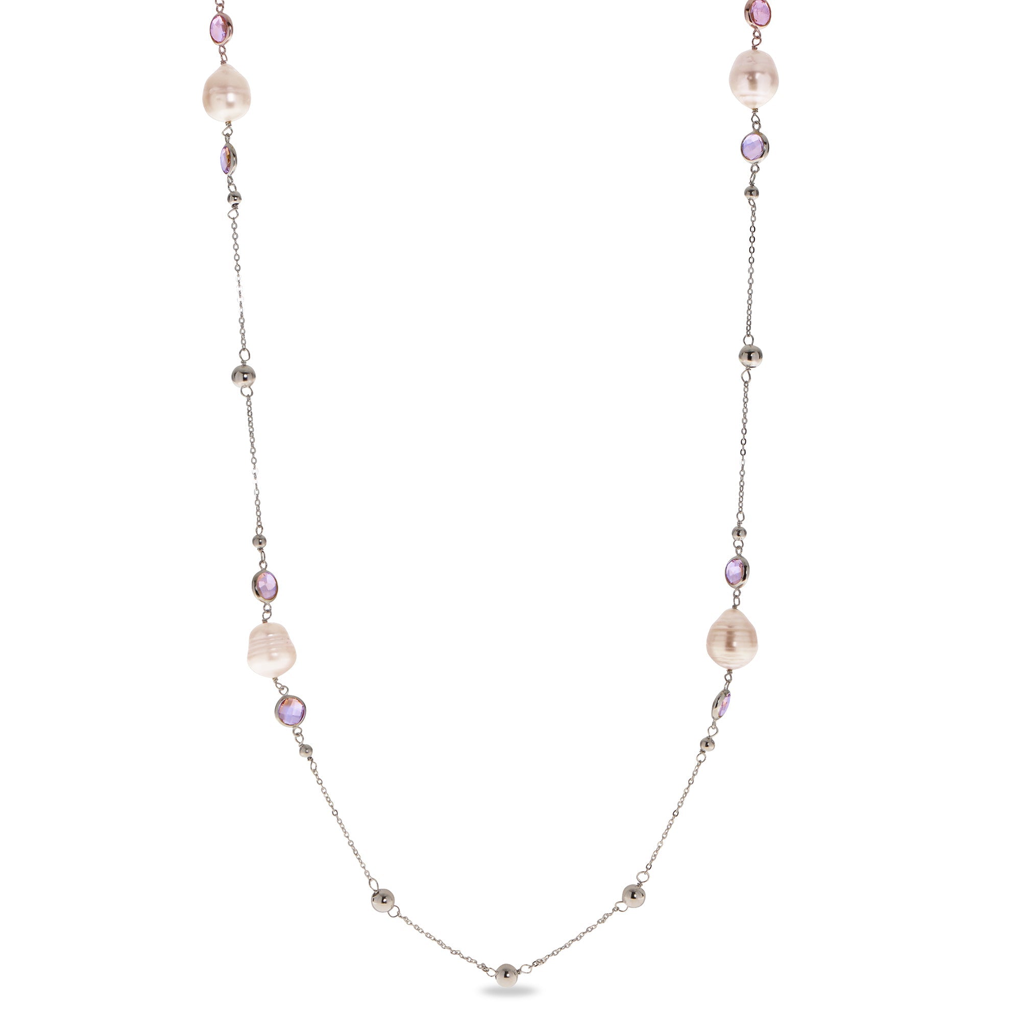 Parkplace Pearls Sterling Silver Freshwater Pearl Necklace 661849/NQ-AM