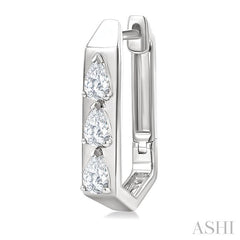 ASHI Pear Shape Diamond Hoop Earrings 661U3PPFGERWG