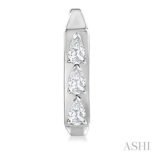 ASHI Pear Shape Diamond Hoop Earrings 661U3PPFGERWG