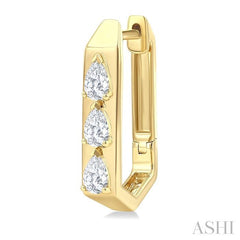 ASHI Pear Shape Diamond Hoop Earrings 661U3PPFGERYG