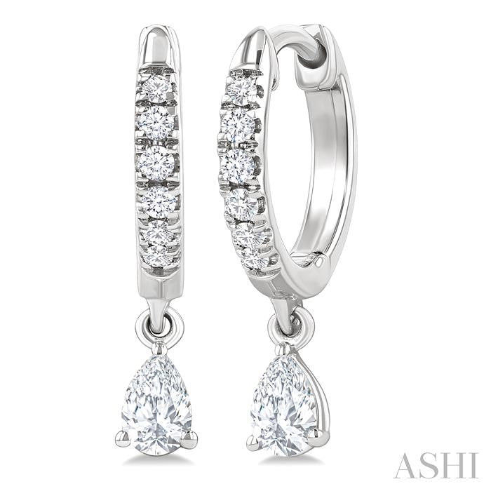 ASHI Pear Shape Petite Diamond Fashion Huggie Earrings 661X4PPFGERWG-PR
