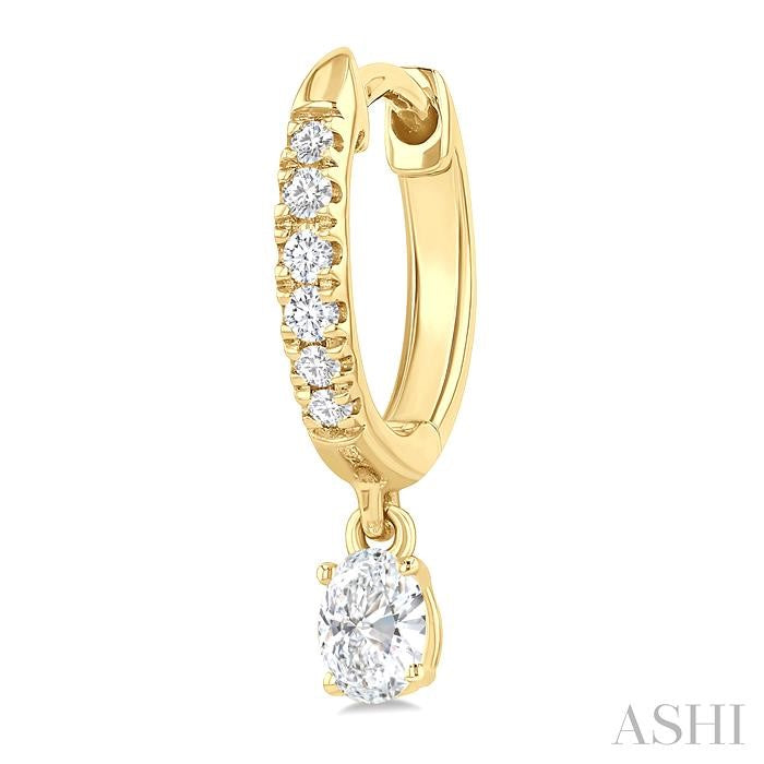 ASHI Oval Shape Petite Diamond Fashion Huggie Earrings 661X4PPFGERYG-OV