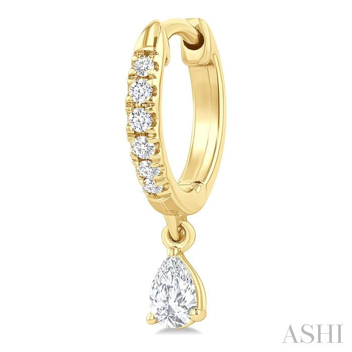 ASHI Pear Shape Petite Diamond Fashion Huggie Earrings 661X4PPFGERYG-PR