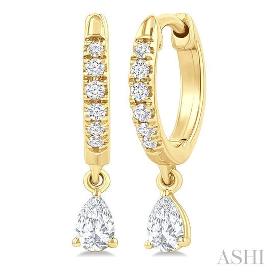 ASHI Pear Shape Petite Diamond Fashion Huggie Earrings 661X4PPFGERYG-PR