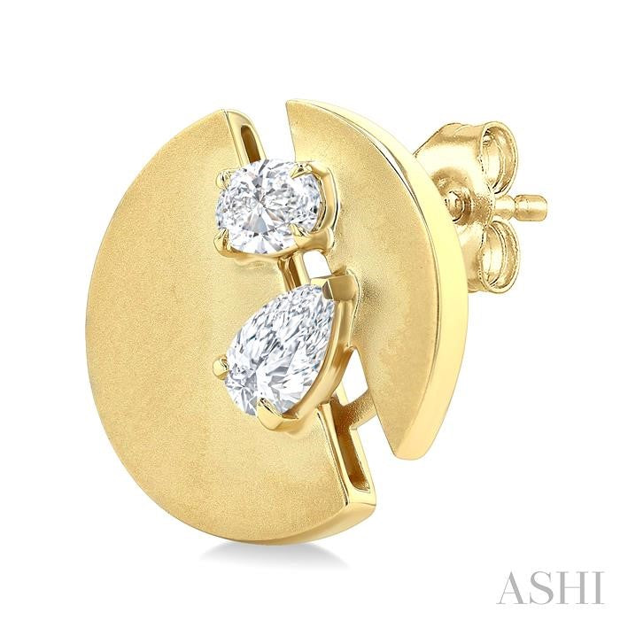 ASHI Split Circle Diamond Fashion Earrings 662U3PPFGERYG