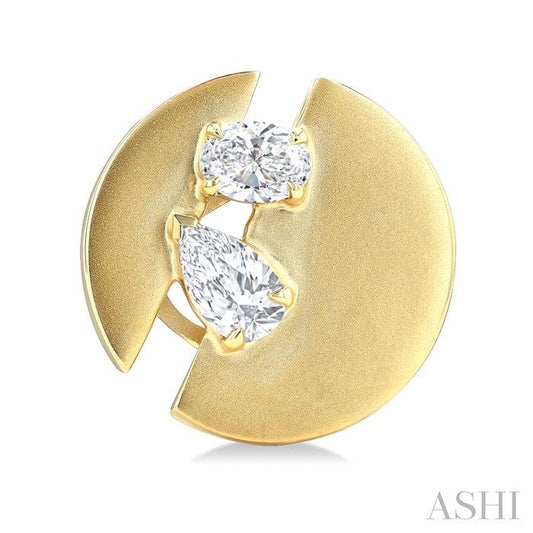 ASHI Split Circle Diamond Fashion Earrings 662U3PPFGERYG
