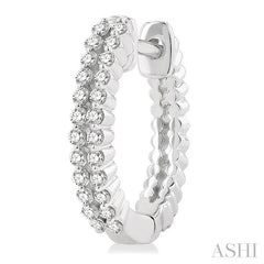 ASHI Two Row Petite Diamond Huggie Fashion Earrings 662W6PPTGERWG
