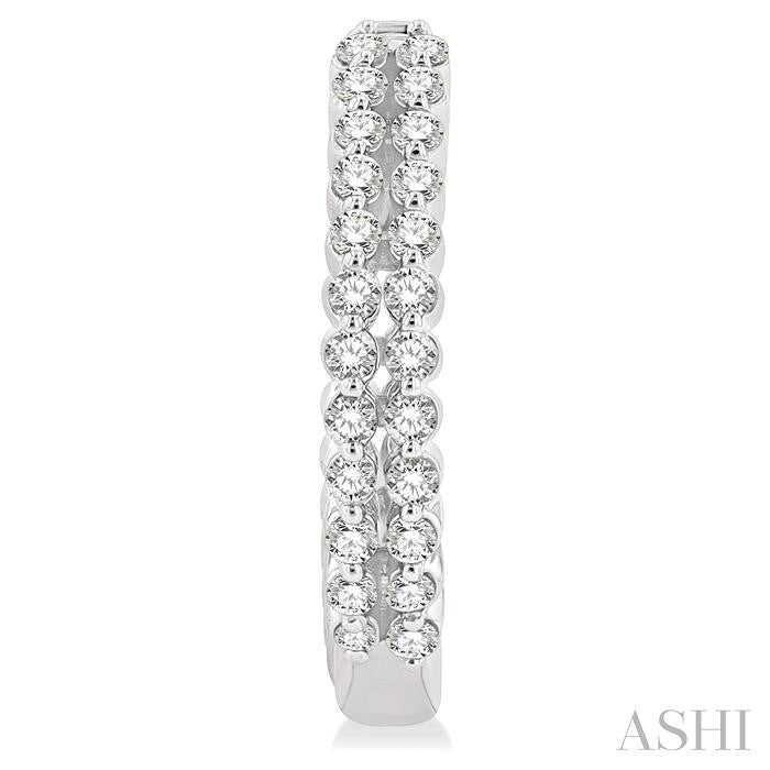 ASHI Two Row Petite Diamond Huggie Fashion Earrings 662W6PPTGERWG