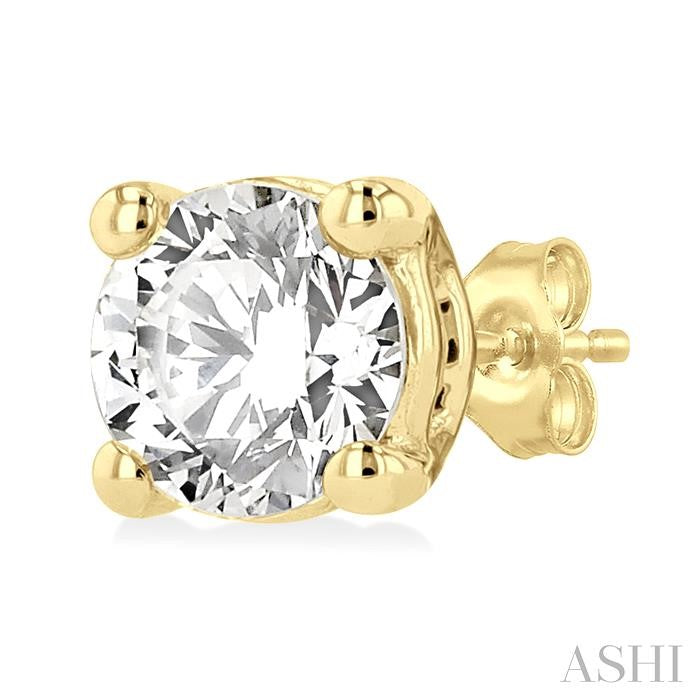 ASHI Round Shape Diamond Stud Earrings 66303PPFGERYG-0.6