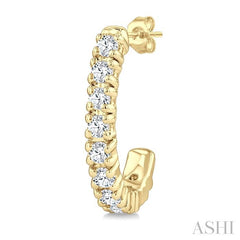 ASHI Petite Diamond Half Hoop Earrings 663X6PPTGERYG