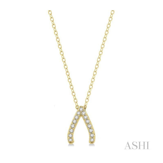 ASHI Wishbone Petite Diamond Fashion Pendant 641B8PPTSPDYG