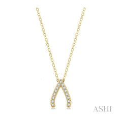 ASHI Wishbone Petite Diamond Fashion Pendant 641B8PPTSPDYG