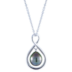 Parkplace Pearls Sterling Silver Tahitian Pearl Necklace 664169/B