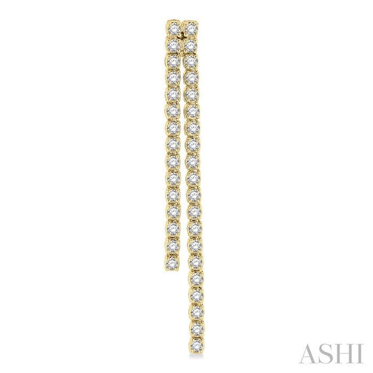 ASHI Diamond Tennis Long Earrings 666E0PPFGERYG-1.75
