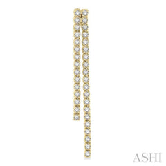 ASHI Diamond Tennis Long Earrings 666E0PPFGERYG-1.75